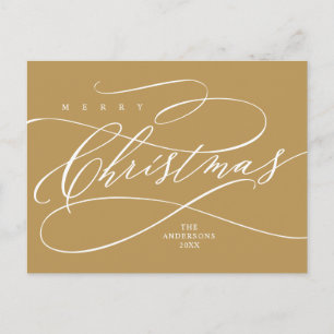 Vrolijk Kerstfeest, Seizoenen-groet Calligrafie Po Briefkaart