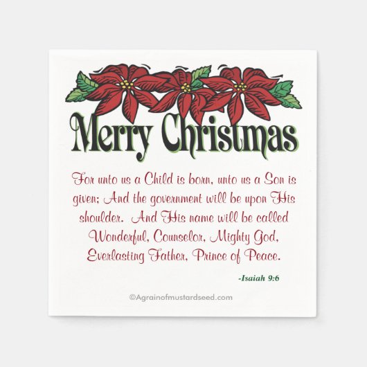 Vrolijk kerstfeest servetten (Voorkant)