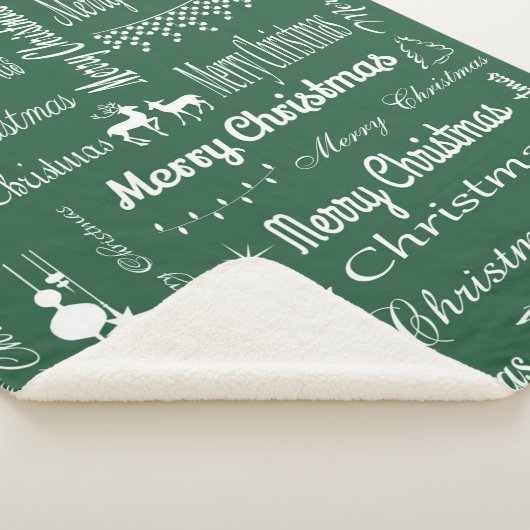 Vrolijk kerstfeest sherpa deken (3/4)