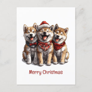 Vrolijk Kerstfeest Shiba Inu Honden Briefkaart