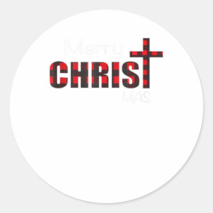 Vrolijk kerstfeest Shirt christenen Gifts B Ronde Sticker