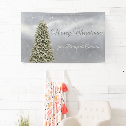 Vrolijk kerstfeest, Silver-kerstboombedrijf Spandoek (Insitu)