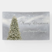 Vrolijk kerstfeest, Silver-kerstboombedrijf Spandoek (Horizontaal)