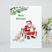 Vrolijk kerstfeest! Sinterklaas met kat en hond (Staand voorkant)