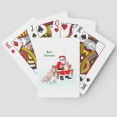 Vrolijk kerstfeest! Sinterklaas met kat en hond Pokerkaarten (Achterkant)