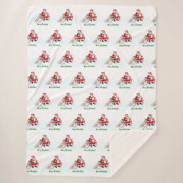 Vrolijk kerstfeest! Sinterklaas met kat en hond Sherpa Deken