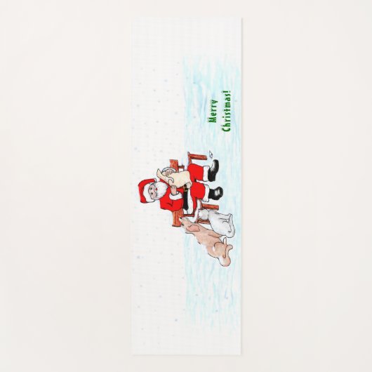 Vrolijk kerstfeest! Sinterklaas met kat en hond Yogamat (Voorkant)