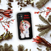 Vrolijk kerstfeest sjiih Tzu met snowflake Case-Mate iPhone Case