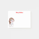 Vrolijk kerstfeest sjiih Tzu met snowflake Post-it® Notes (Voorkant)