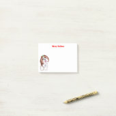 Vrolijk kerstfeest sjiih Tzu met snowflake Post-it® Notes (Op bureau)