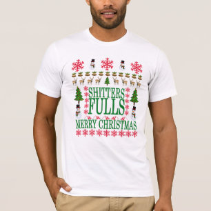 Vrolijk kerstfeest sjitters, volslagen grappig, lo t-shirt
