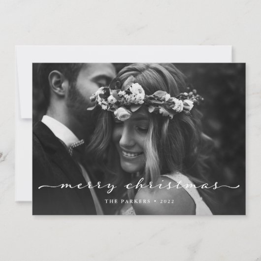 Vrolijk kerstfeest | Slagscript en twee foto's Feestdagenkaart (Voorkant)