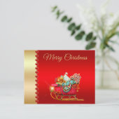 Vrolijk kerstfeest, Slank van de Kerstman, Kerstca Briefkaart (Staand voorkant)