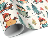 vrolijk kerstfeest | Sleeping Kinderen Kerstmis Cadeaupapier (Rol Hoek)