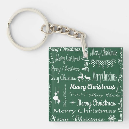 Vrolijk kerstfeest sleutelhanger (voorkant)