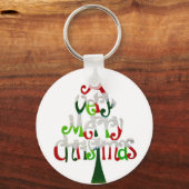 Vrolijk kerstfeest sleutelhanger (Voorkant)