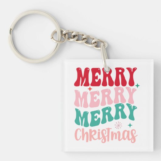 Vrolijk kerstfeest sleutelhanger (voorkant)