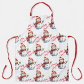 Vrolijk Kerstfeest & Sneeuwmannen Schort (Voorkant)