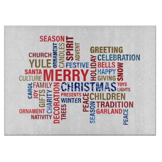 Vrolijk kerstfeest snijplank (Voorkant)