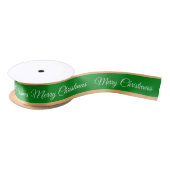 Vrolijk Kerstfeest & Snoep Stripe Ribbon Groen/Gou Lint (Spoel)