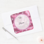 Vrolijk kerstfeest Snowflake Black en roze sticker (Envelop)