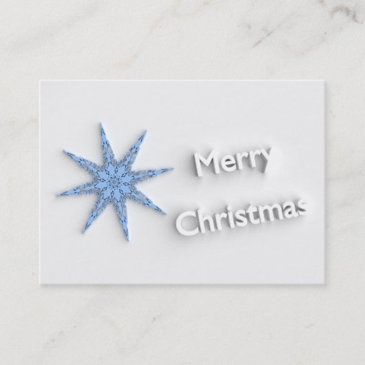 Vrolijk kerstfeest - Snowflake - Visitekaartje (Voorkant)