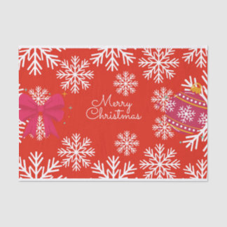 Vrolijk kerstfeest Snowflakes en Ornamenten Tissuepapier