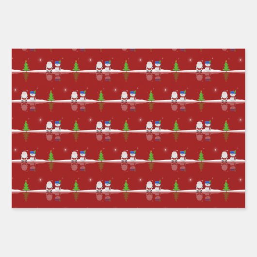 Vrolijk kerstfeest Snowman en Kerstman Inpakpapier Vel (Voorkant 2)