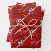 Vrolijk kerstfeest Snowman en Kerstman Inpakpapier Vel (In situ)