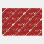 Vrolijk kerstfeest Snowman en Kerstman Inpakpapier Vel (Voorkant)