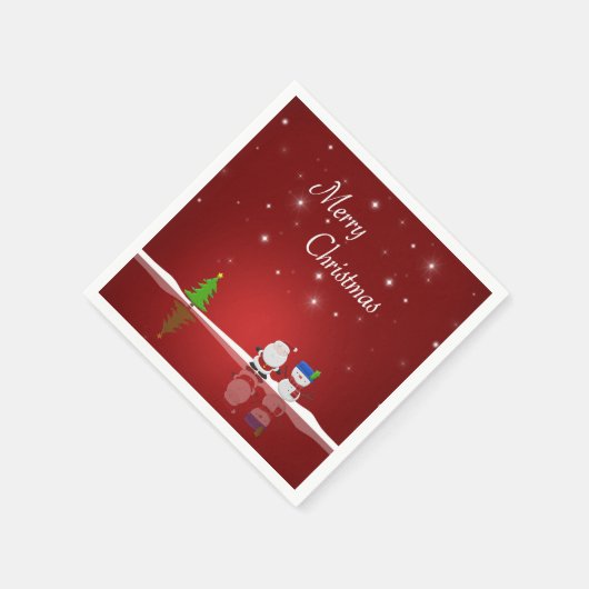 Vrolijk kerstfeest Snowman en Kerstman Servetten (Hoek)