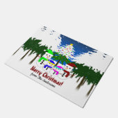 Vrolijk kerstfeest! Snowman Family Door Mat (Schuin)