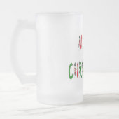 Vrolijk kerstfeest Snowman Font Frosted Mok (Links)