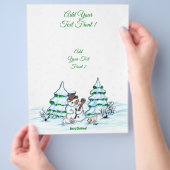 Vrolijk kerstfeest! Snowman met kat en puppy Flyer (Hand)