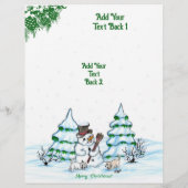 Vrolijk kerstfeest! Snowman met kat en puppy Flyer (Achterkant)