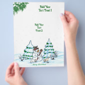 Vrolijk kerstfeest! Snowman met kat en puppy Flyer (Hand)