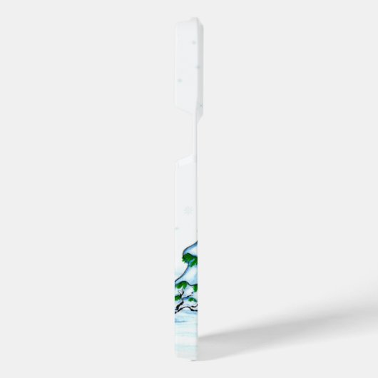 Vrolijk kerstfeest! Snowman met kat en puppy iPhone Hoesje (Rechterkant)