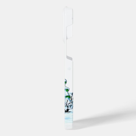 Vrolijk kerstfeest! Snowman met kat en puppy iPhone Hoesje (Linkerkant)