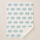 Vrolijk kerstfeest! Snowman met kat en puppy Sherpa Deken (Voorkant)