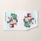 Vrolijk kerstfeest! Snowman met vrienden Bad Handdoek (Handdoek)