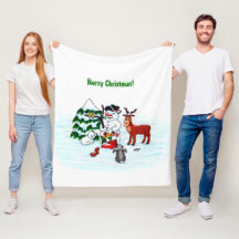 Vrolijk kerstfeest! Snowman met vrienden