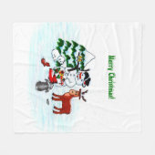 Vrolijk kerstfeest! Snowman met vrienden Fleece Deken (Voorkant (Horizontaal))