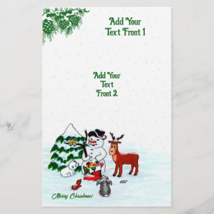 Vrolijk kerstfeest! Snowman met vrienden Flyer