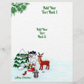 Vrolijk kerstfeest! Snowman met vrienden Flyer (Achterkant)
