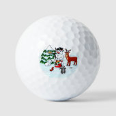 Vrolijk kerstfeest! Snowman met vrienden Golfballen (Voorkant)