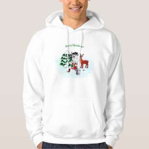 Vrolijk kerstfeest! Snowman met vrienden Hoodie