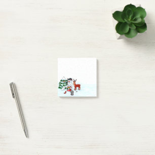Vrolijk kerstfeest! Snowman met vrienden Post-it® Notes