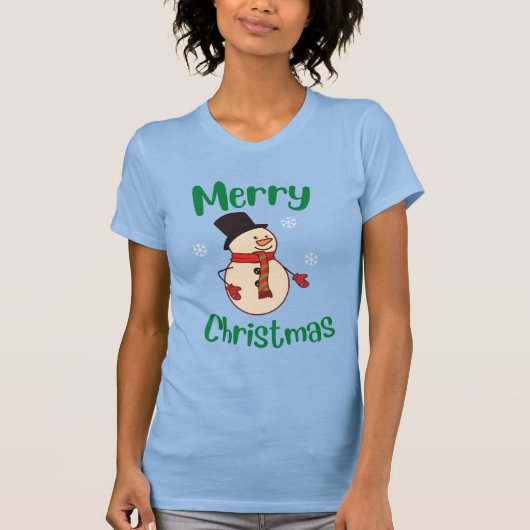 Vrolijk kerstfeest Snowman T-Shirt (Voorkant)