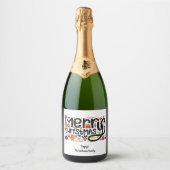 Vrolijk kerstfeest sparkling wijnetiket (Voorkant)