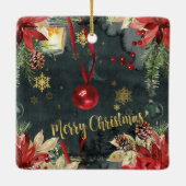 Vrolijk kerstfeest Splendor Keramisch Ornament (Achterkant)